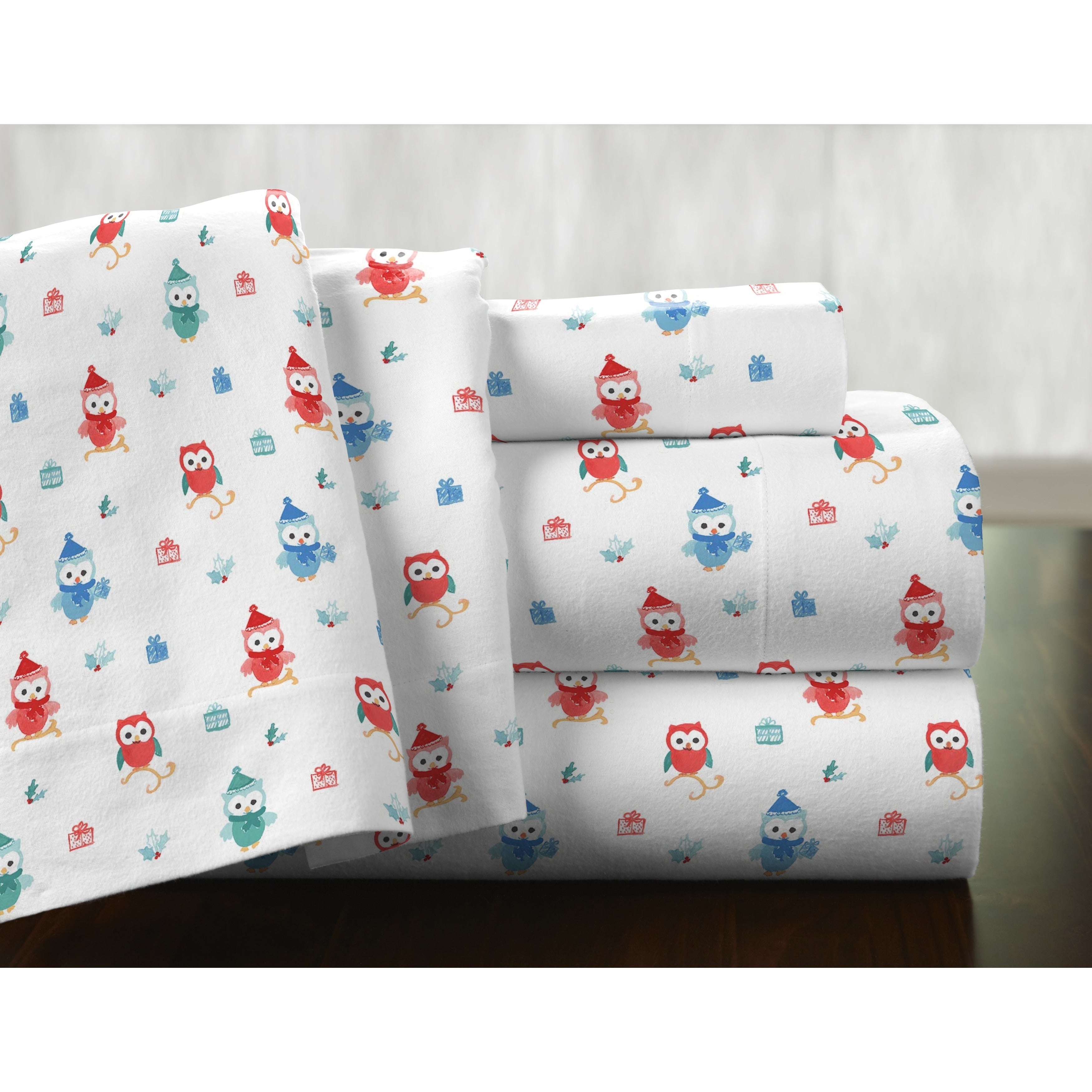Parure de lit Pointehaven en flanelle de coton 175 g/m² avec draps surdimensionnés