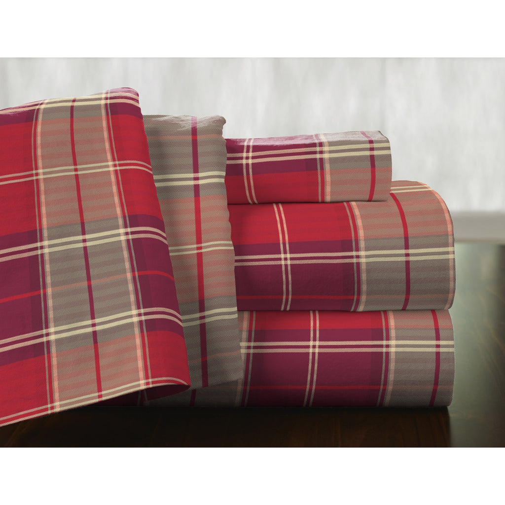 Parure de lit Pointehaven en flanelle de coton 175 g/m² avec draps surdimensionnés