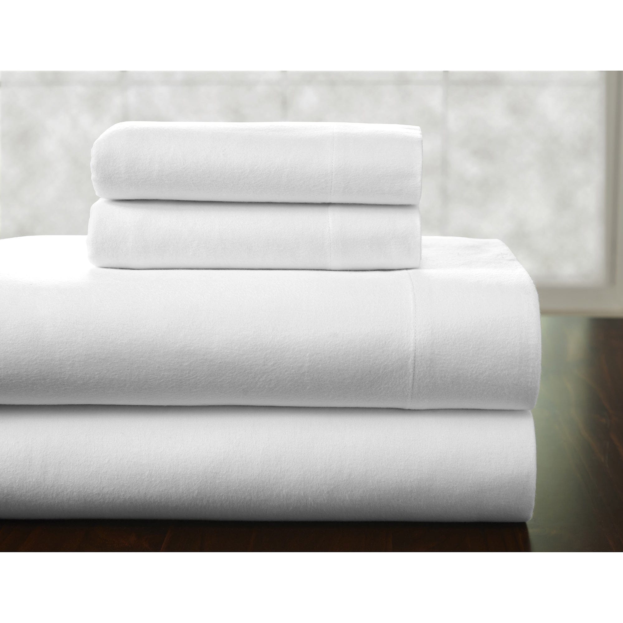 Parure de lit Pointehaven en flanelle de coton 175 g/m² avec draps surdimensionnés
