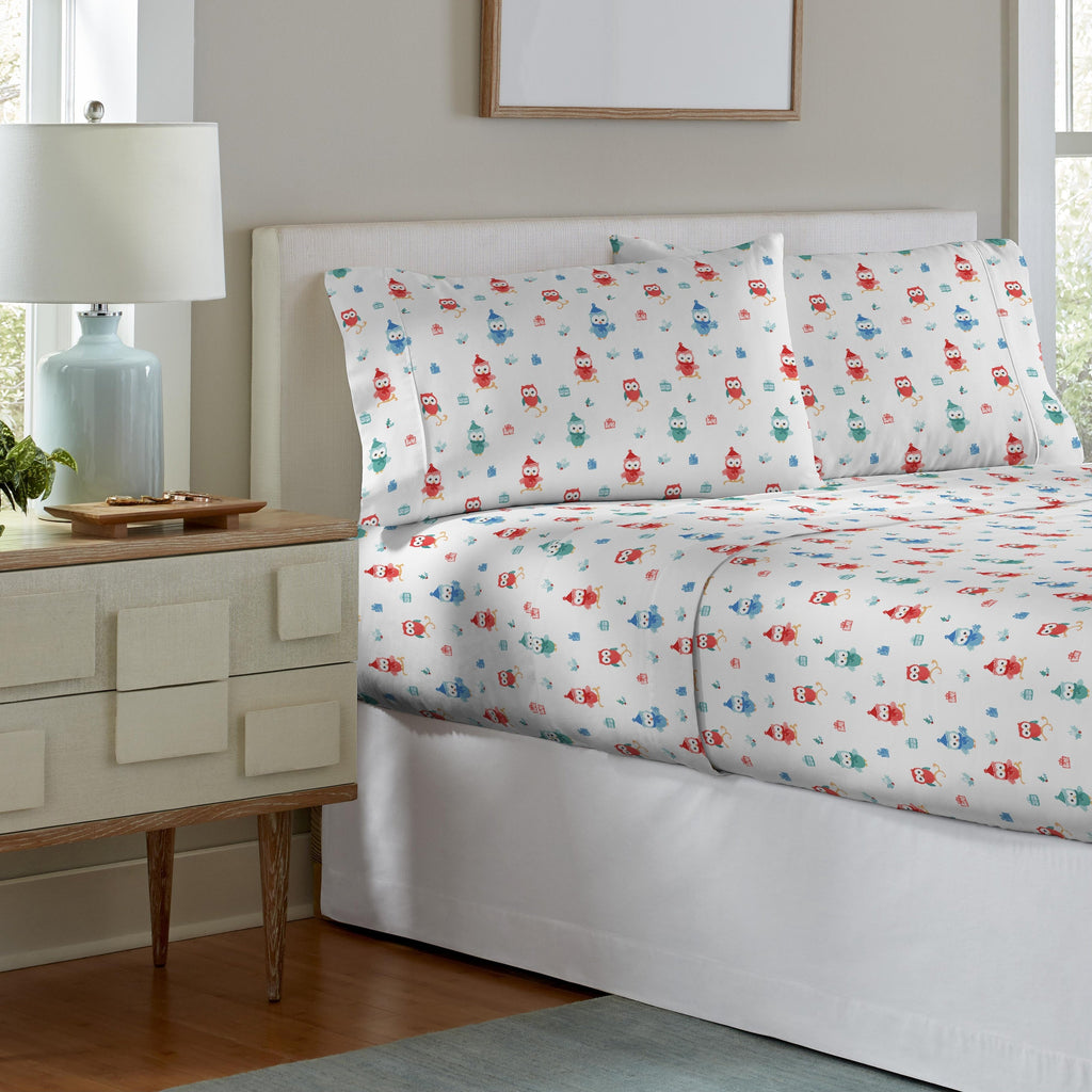 Parure de lit Pointehaven en flanelle de coton 175 g/m² avec draps surdimensionnés