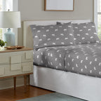 Parure de lit Pointehaven en flanelle de coton 175 g/m² avec draps surdimensionnés