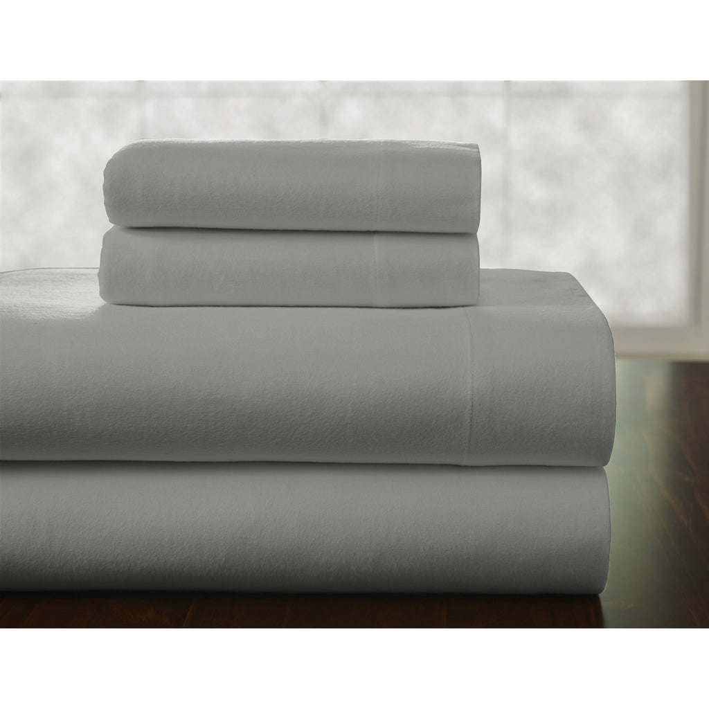 Parure de lit Pointehaven en flanelle de coton 175 g/m² avec draps surdimensionnés