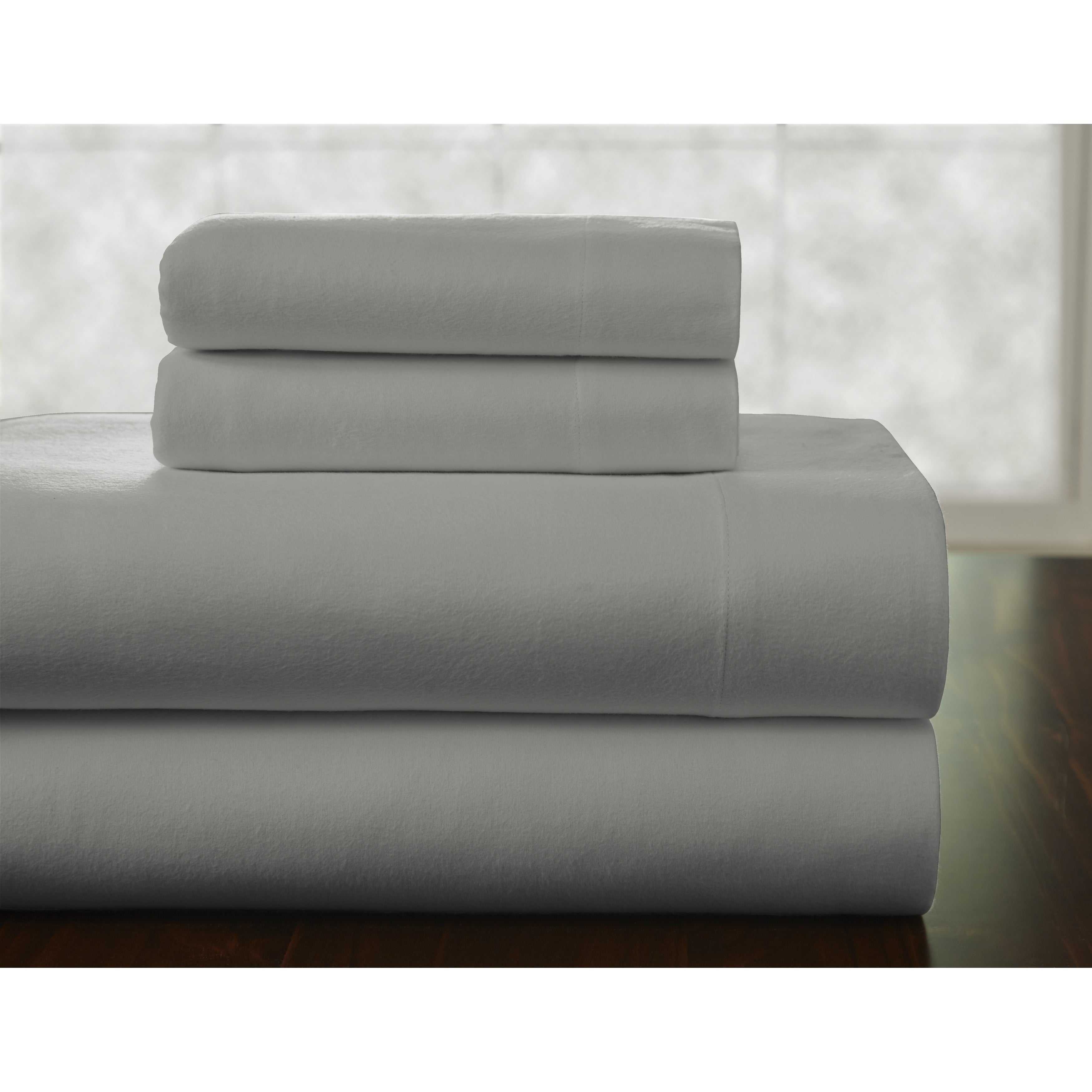 Parure de lit Pointehaven en flanelle de coton 175 g/m² avec draps surdimensionnés