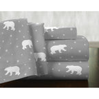 Parure de lit Pointehaven en flanelle de coton 175 g/m² avec draps surdimensionnés