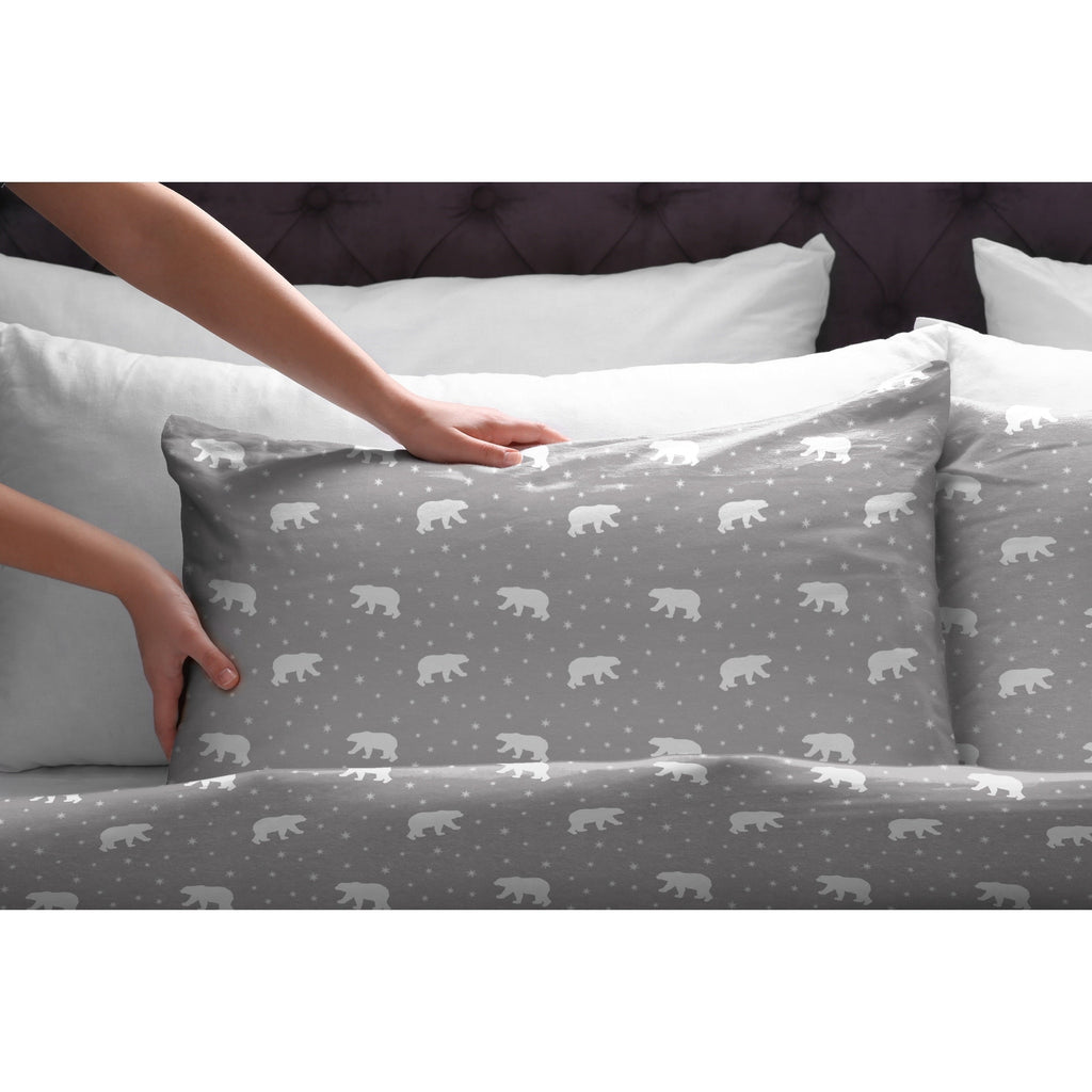 Parure de lit Pointehaven en flanelle de coton 175 g/m² avec draps surdimensionnés
