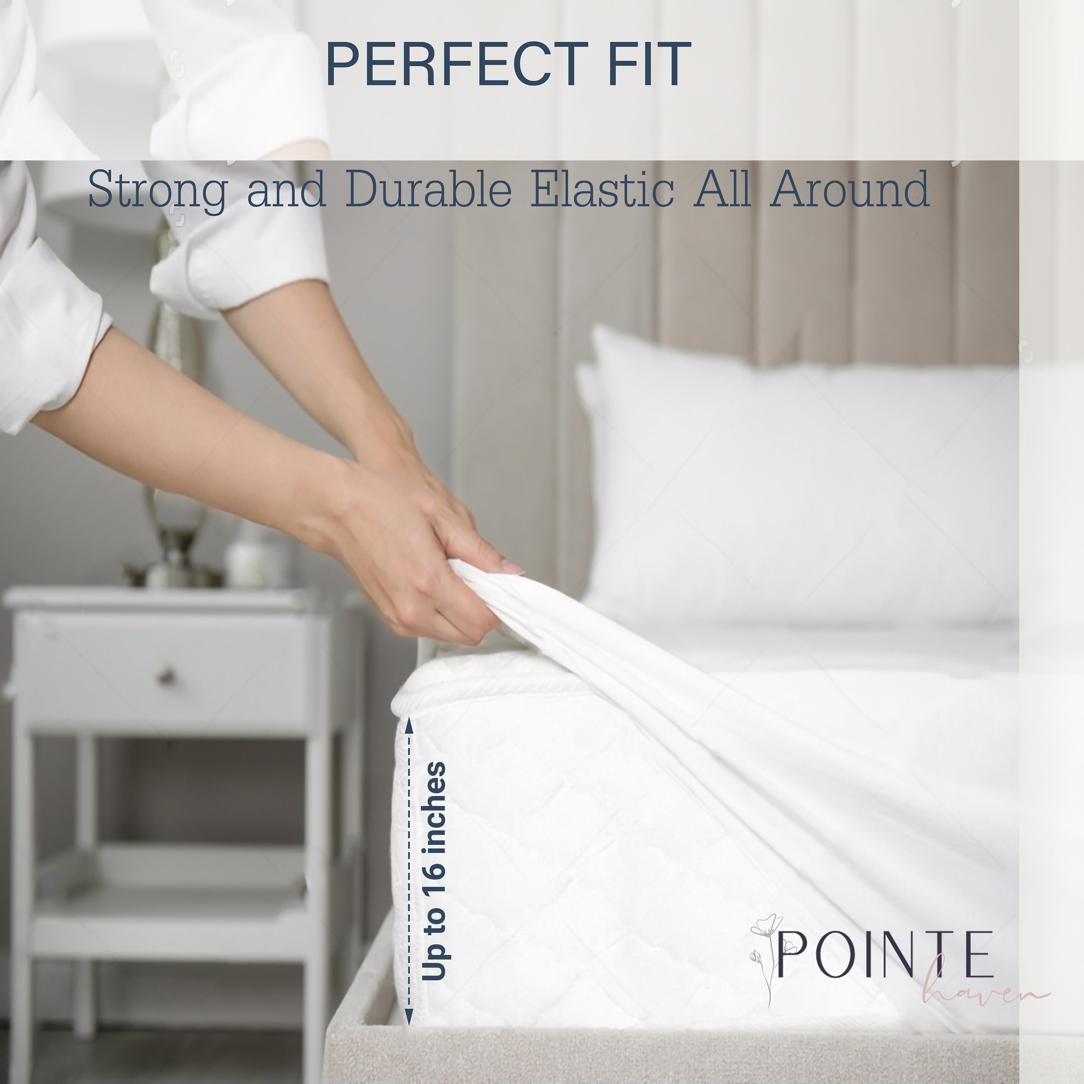Parure de lit Pointehaven en flanelle de coton 175 g/m² avec draps surdimensionnés