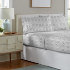 Parure de lit Pointehaven en flanelle de coton 175 g/m² avec draps surdimensionnés