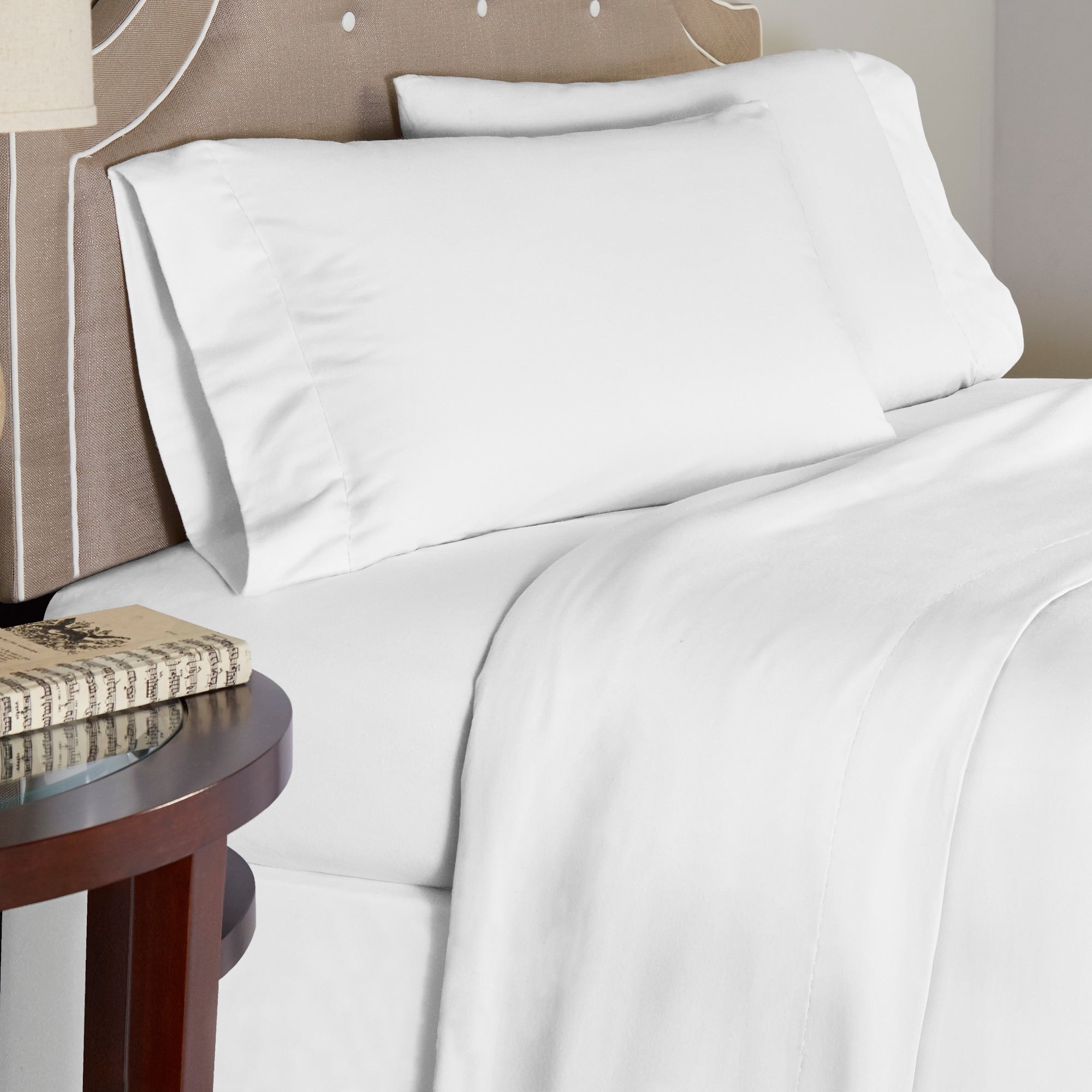 Parure de lit Pointehaven en flanelle de coton 175 g/m² avec draps surdimensionnés