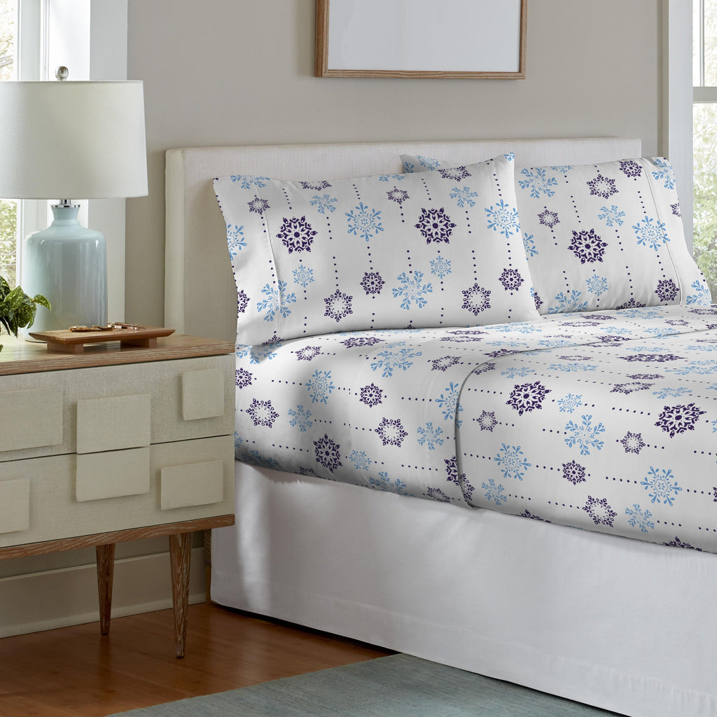 Parure de lit Pointehaven en flanelle de coton épais de qualité supérieure 200 g/m² avec poche profonde