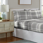 Parure de lit Pointehaven en flanelle de coton épais de qualité supérieure 200 g/m² avec poche profonde