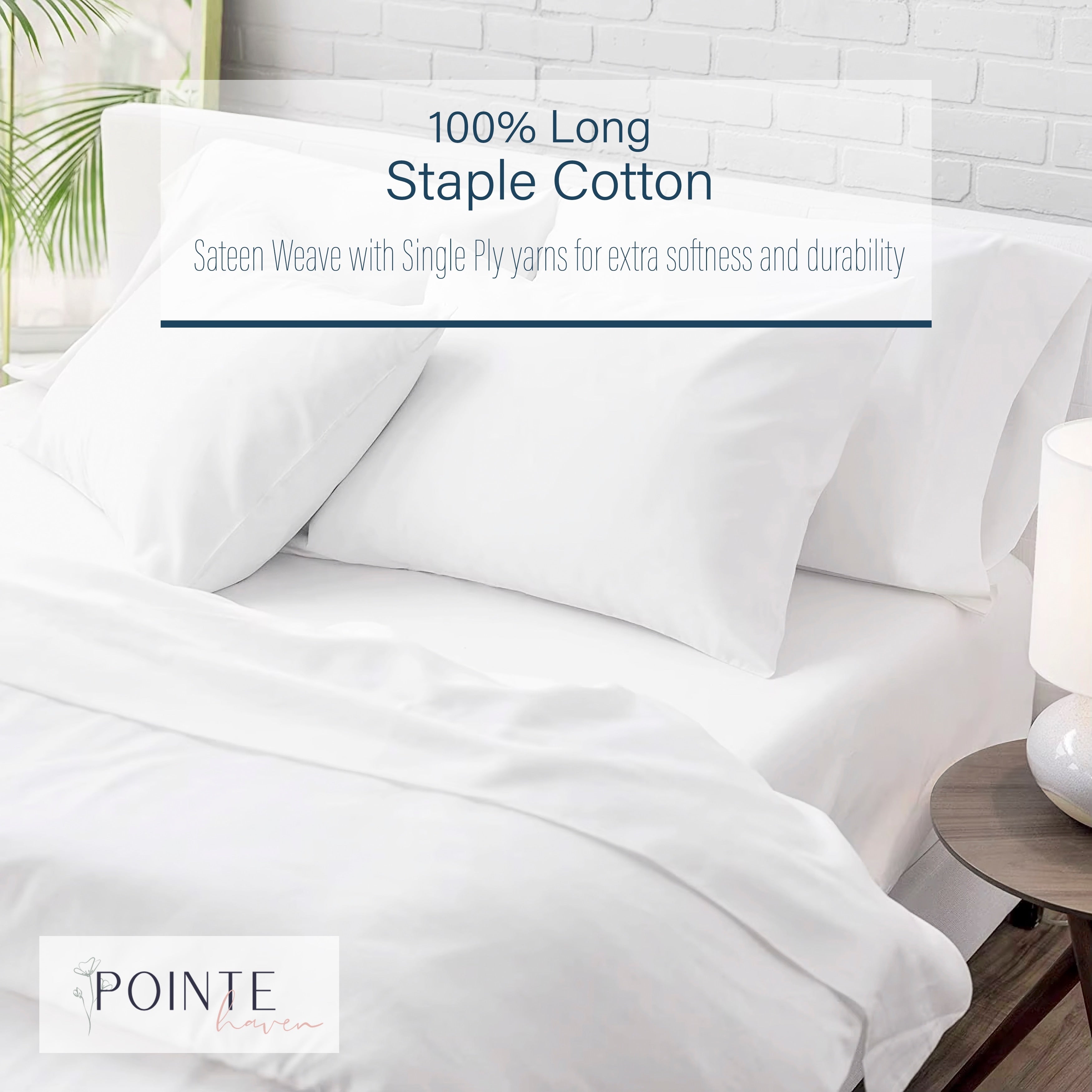 Parure de draps surdimensionnée Pointehaven en coton doux à fibres longues 525 fils