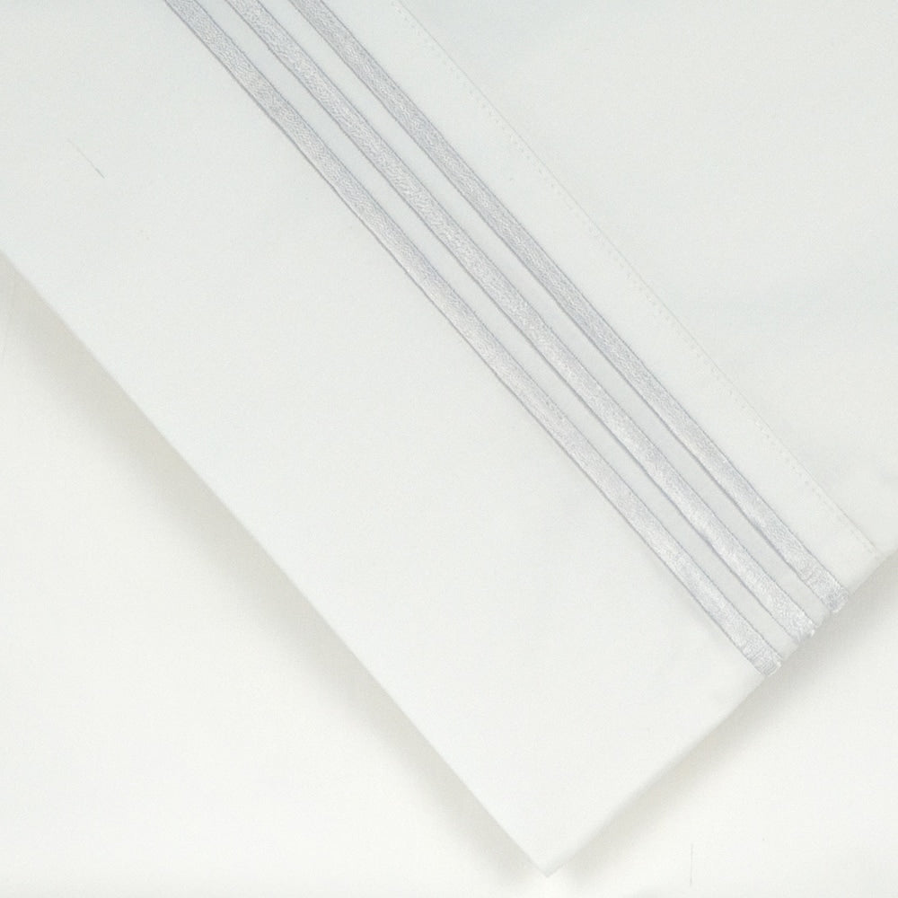 Ensemble de draps rafraîchissants surdimensionnés en percale de coton brodée à longues fibres Pointehaven, 4 pièces