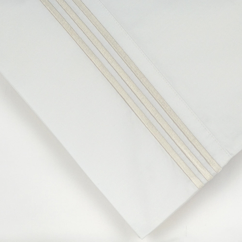 Ensemble de draps rafraîchissants surdimensionnés en percale de coton brodée à longues fibres Pointehaven, 4 pièces