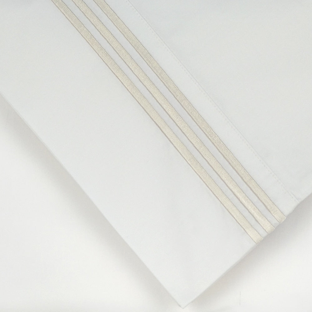 Taies d'oreiller Pointehaven en percale de coton égyptien brodé (lot de 2)