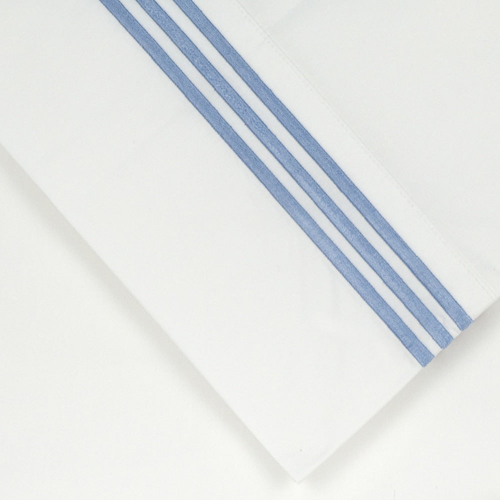 Taies d'oreiller Pointehaven en percale de coton égyptien brodé (lot de 2)