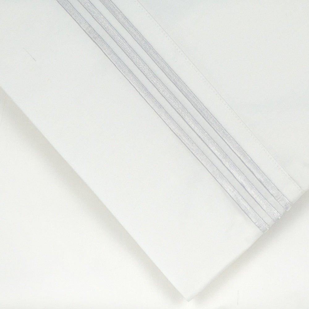 Taies d'oreiller Pointehaven en percale de coton égyptien brodé (lot de 2)