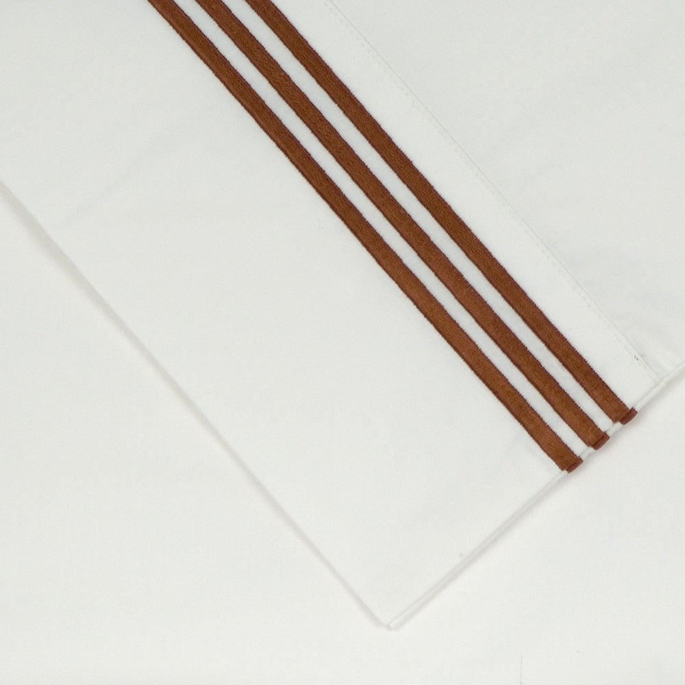Taies d'oreiller Pointehaven en percale de coton égyptien brodé (lot de 2)