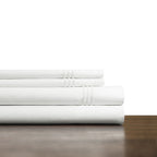 Ensemble de draps rafraîchissants surdimensionnés en percale de coton brodée à longues fibres Pointehaven, 4 pièces