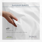 Ensemble de draps rafraîchissants surdimensionnés en percale de coton brodée à longues fibres Pointehaven, 4 pièces