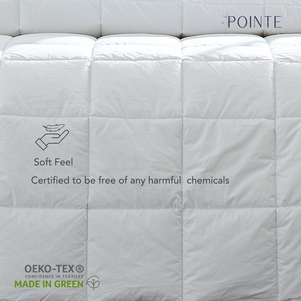 Couette Pointehaven de luxe en percale 100 % coton respirant, 240 fils au pouce carré, alternative au duvet