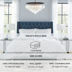 Couette Pointehaven de luxe en percale 100 % coton respirant, 240 fils au pouce carré, alternative au duvet