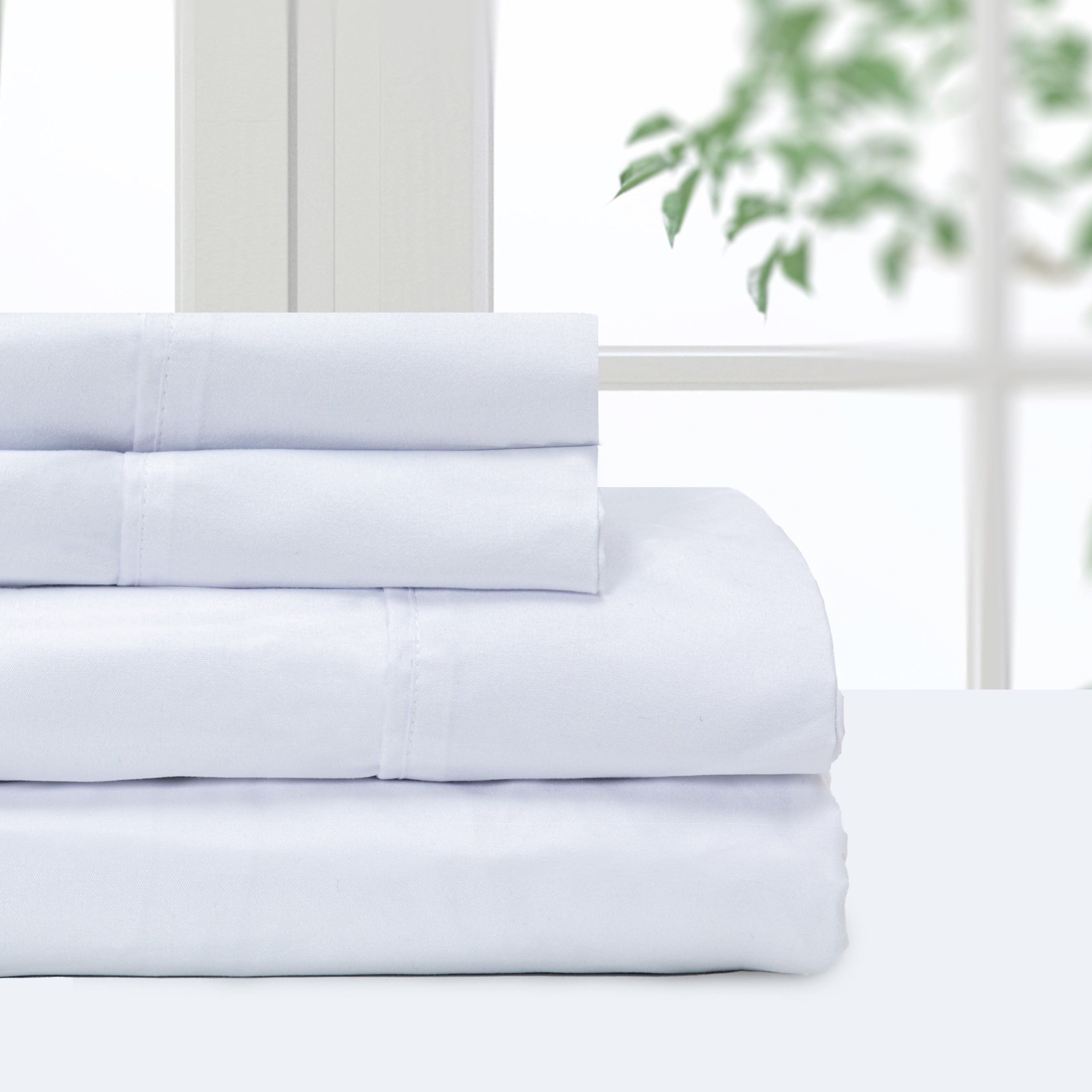 Ensemble de draps de luxe en microfibre Pointehaven, imprimé et uni