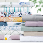 Ensemble de draps de luxe en microfibre Pointehaven, imprimé et uni