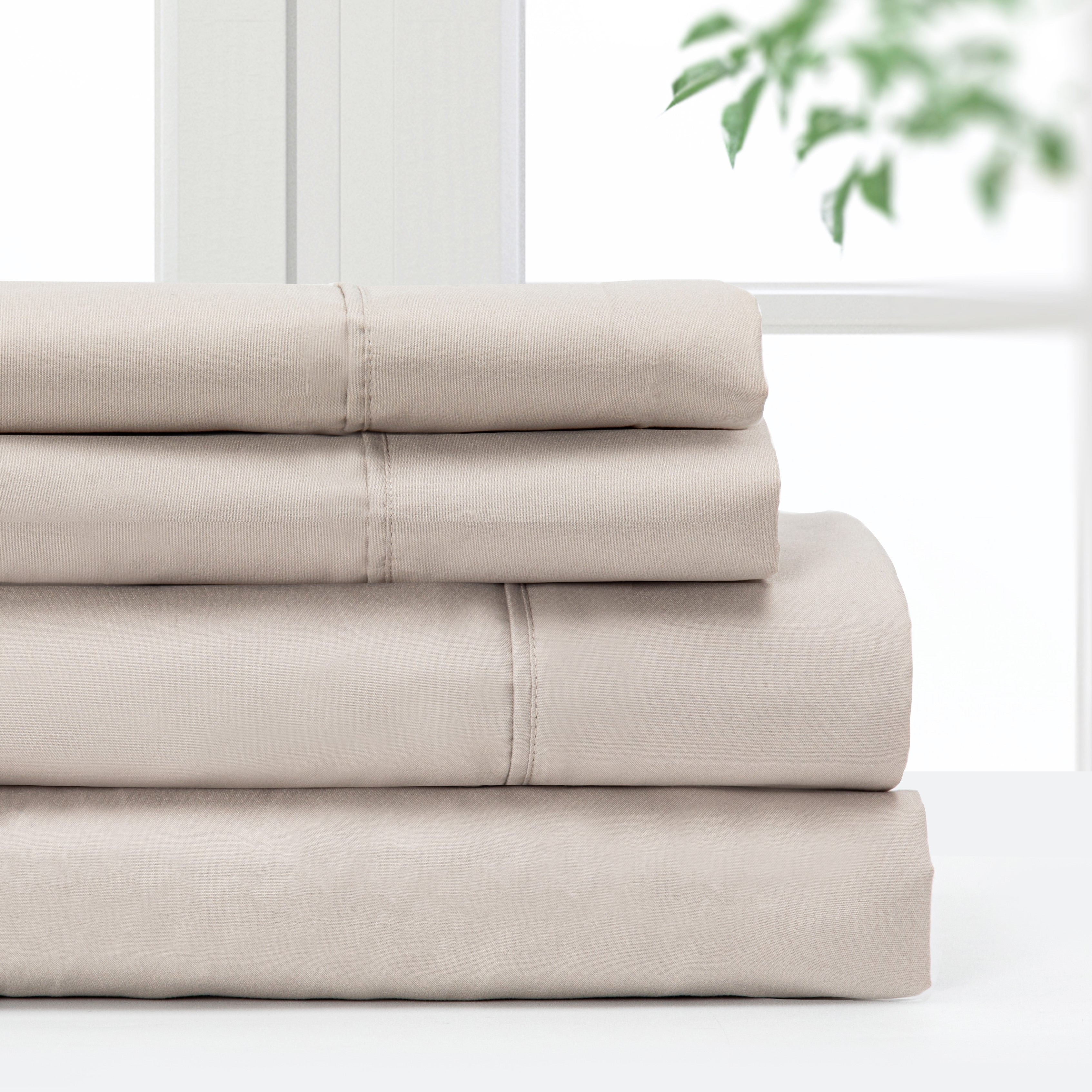 Ensemble de draps de luxe en microfibre Pointehaven, imprimé et uni