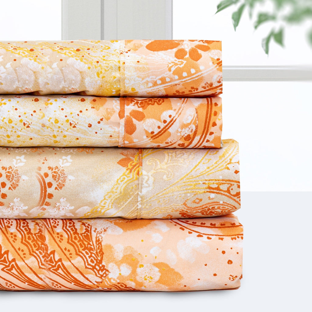 Ensemble de draps de luxe en microfibre Pointehaven, imprimé et uni