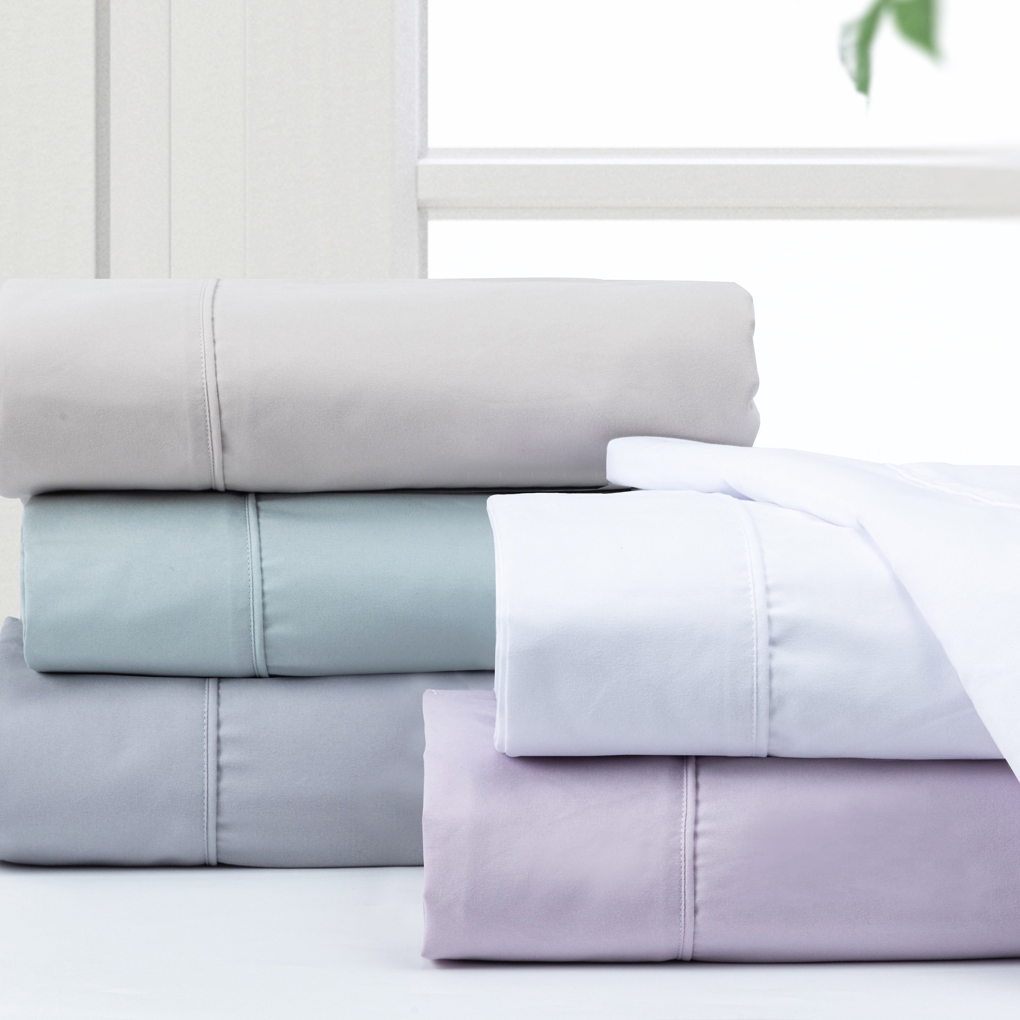 Ensemble de draps de luxe en microfibre Pointehaven, imprimé et uni
