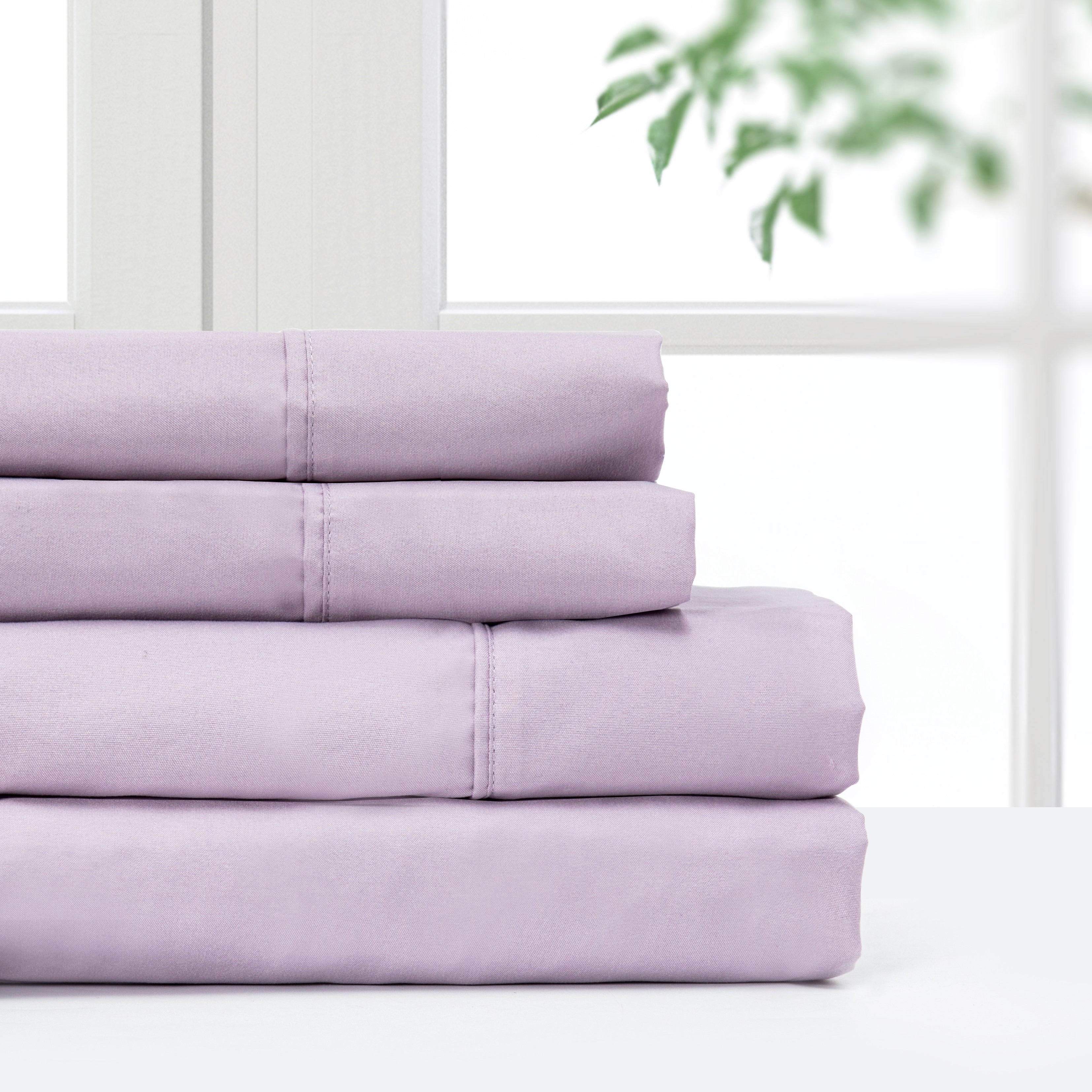 Ensemble de draps de luxe en microfibre Pointehaven, imprimé et uni