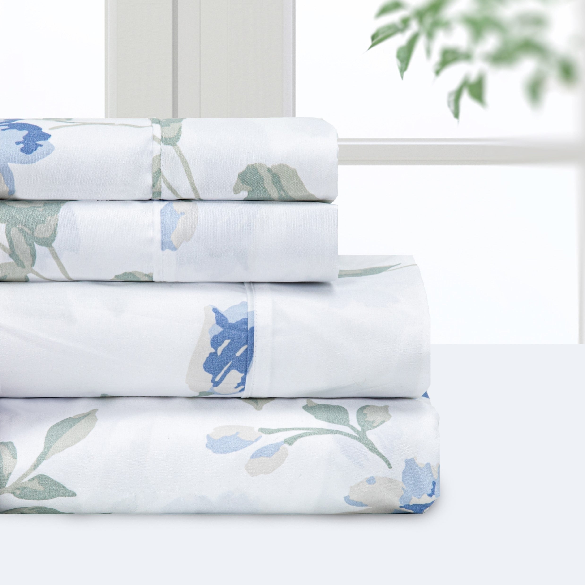 Ensemble de draps de luxe en microfibre Pointehaven, imprimé et uni