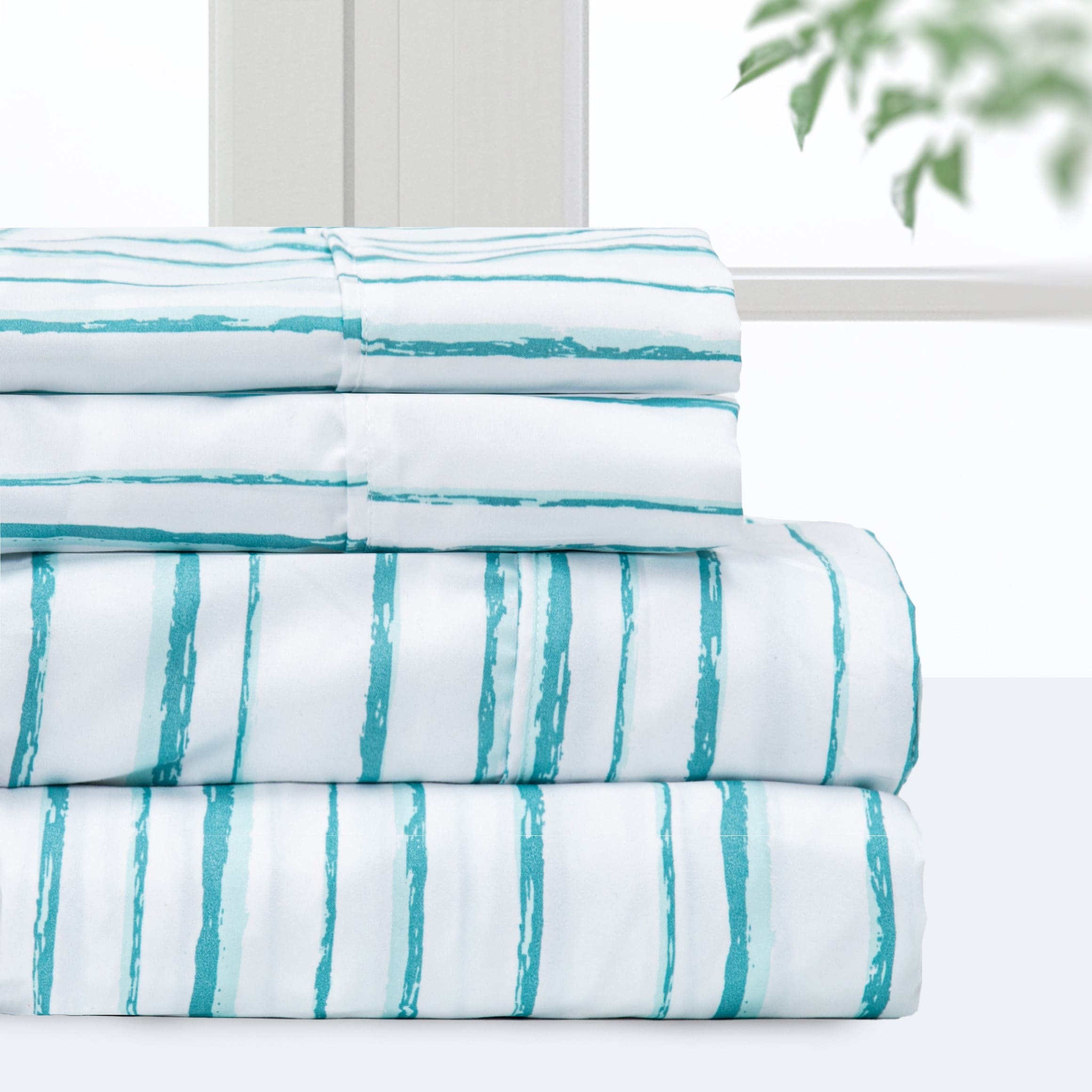 Ensemble de draps de luxe en microfibre Pointehaven, imprimé et uni