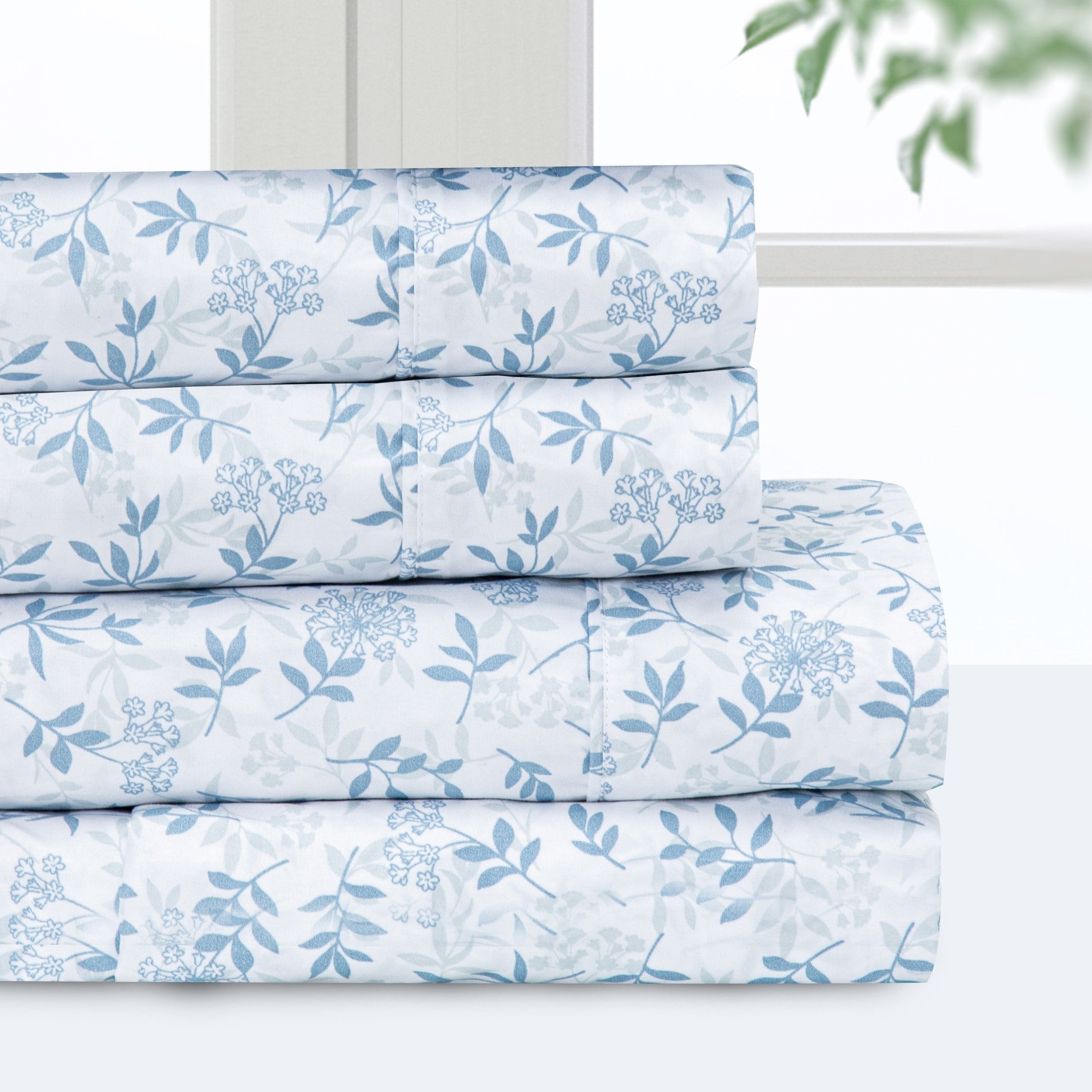 Ensemble de draps de luxe en microfibre Pointehaven, imprimé et uni