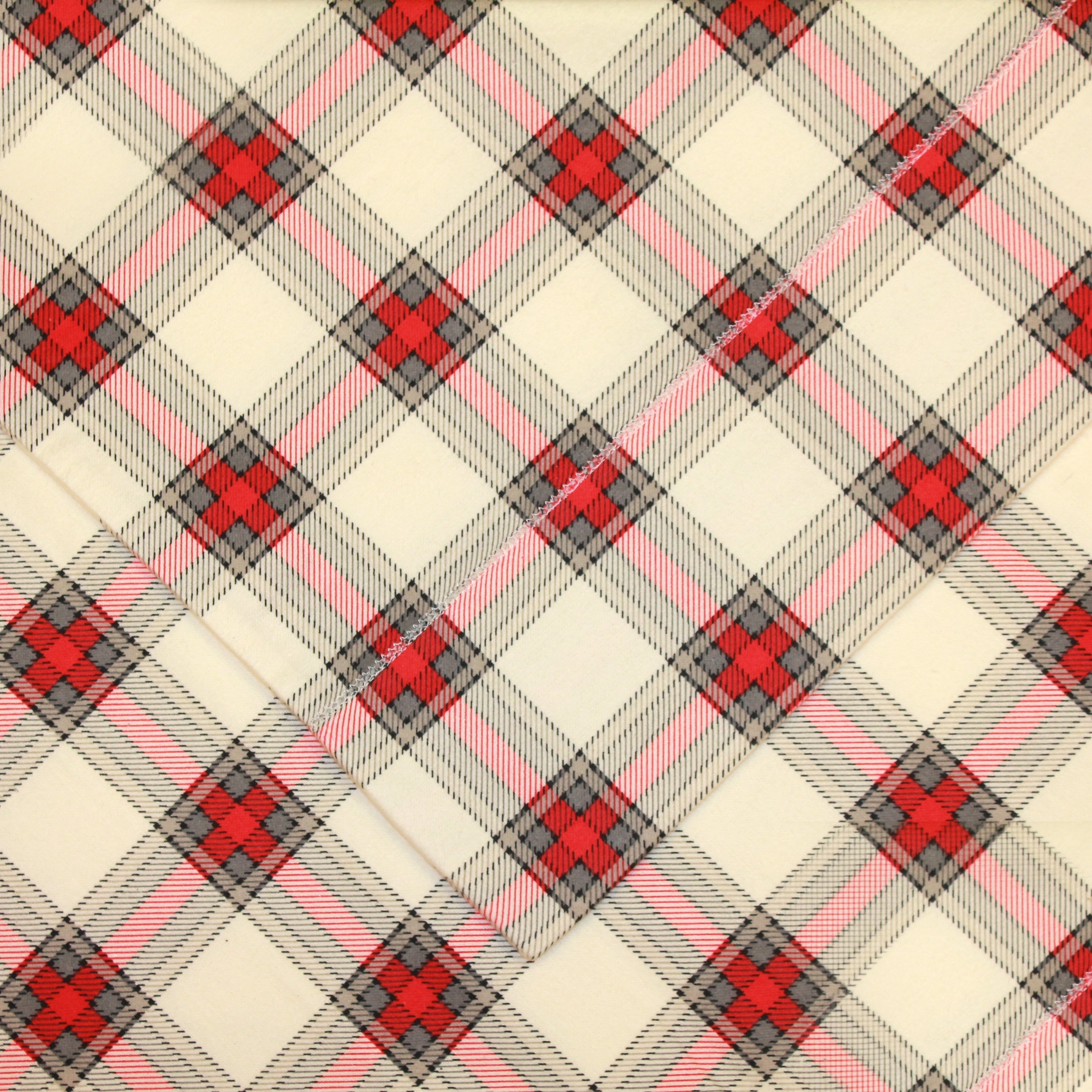 Parure de lit Pointehaven Plaid Luxury Flannel Heavy Weigh 180 GSM 100 % coton