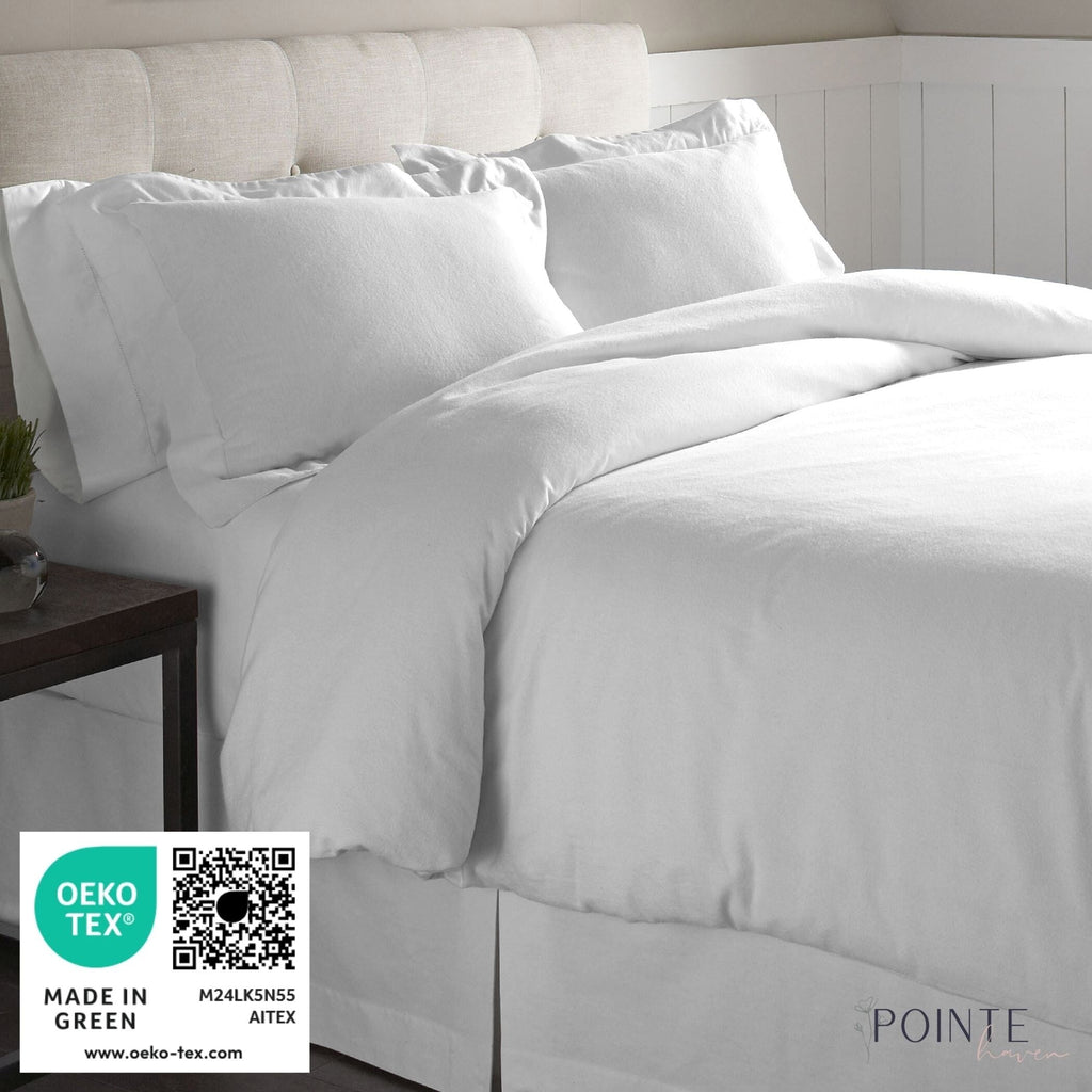 Parure de lit Pointehaven Plaid Luxury Flannel Heavy Weigh 180 GSM 100 % coton