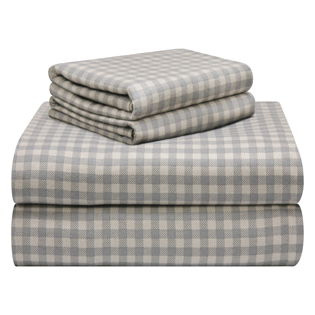 Parure de lit Pointehaven Plaid Luxury Flannel Heavy Weigh 180 GSM 100 % coton