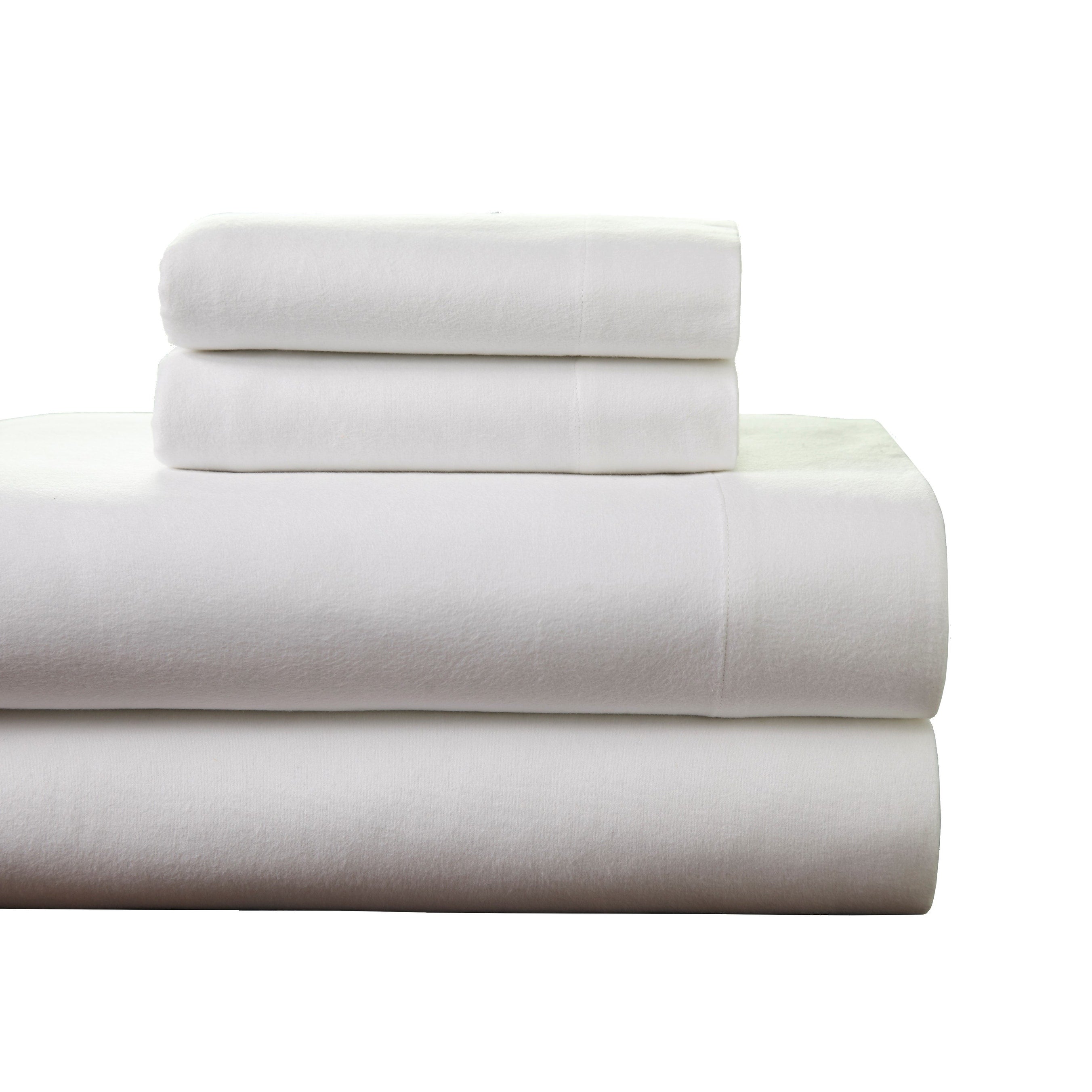 Parure de lit Pointehaven en flanelle de coton de qualité supérieure avec poches profondes