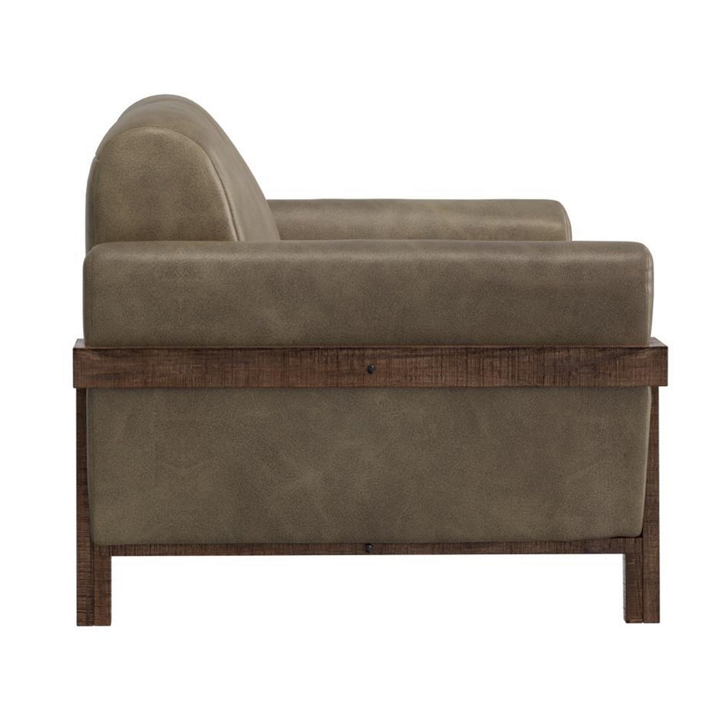 Canapé Pola, 95 pouces, 2 coussins décoratifs, polyester marron neutre moderne
