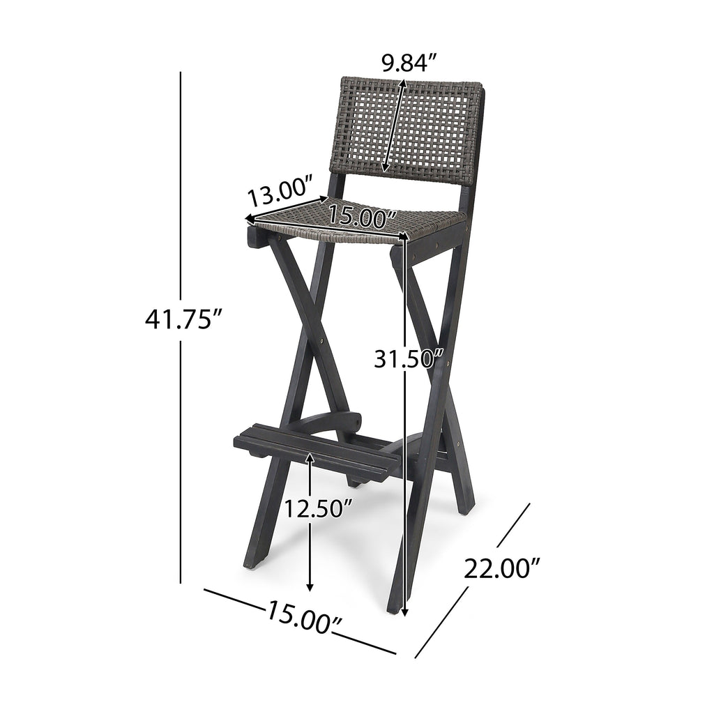 Ensemble de table de bar d'extérieur Polaris 45 pouces 3 pièces par Christopher Knight Home