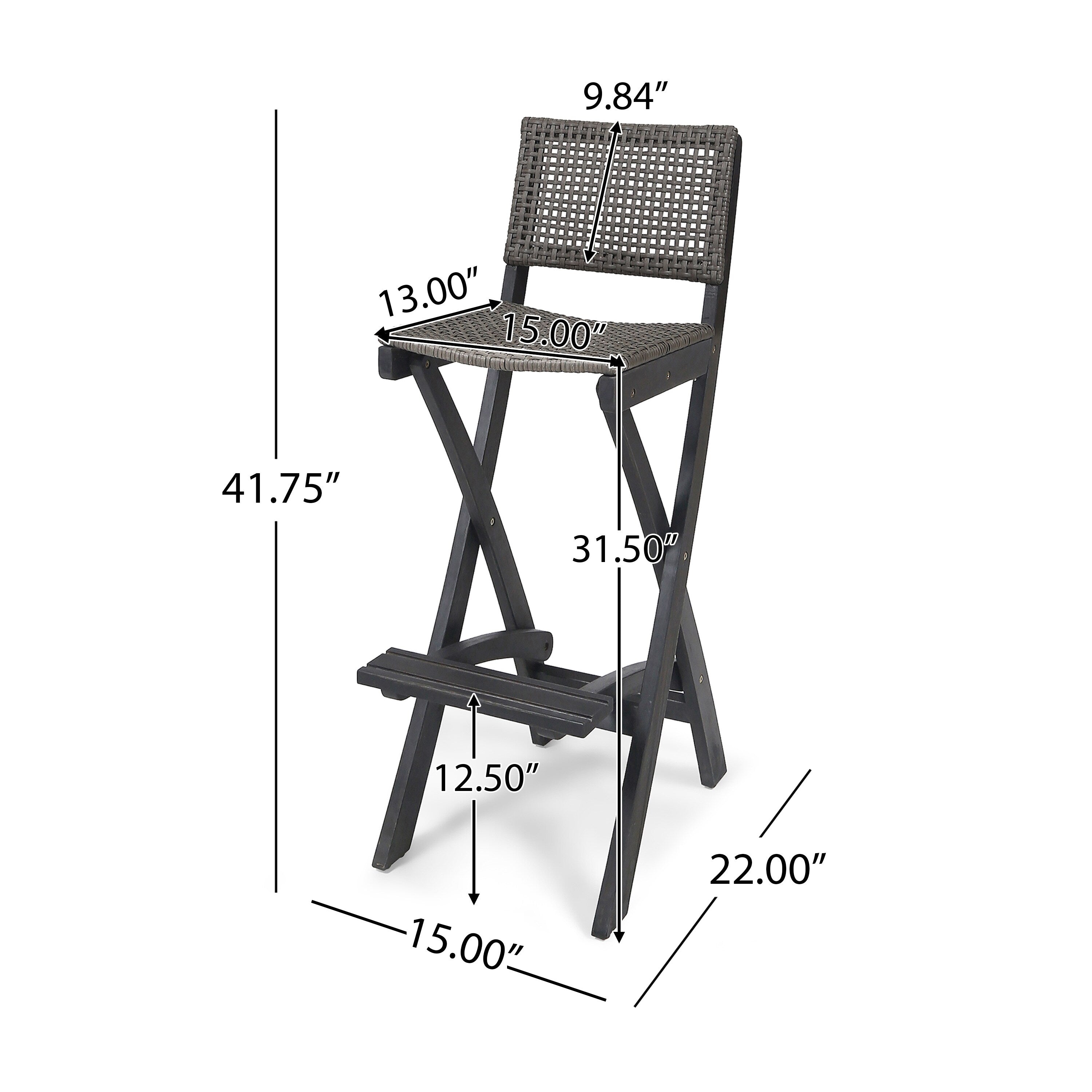 Ensemble de table de bar d'extérieur Polaris 45 pouces 3 pièces par Christopher Knight Home