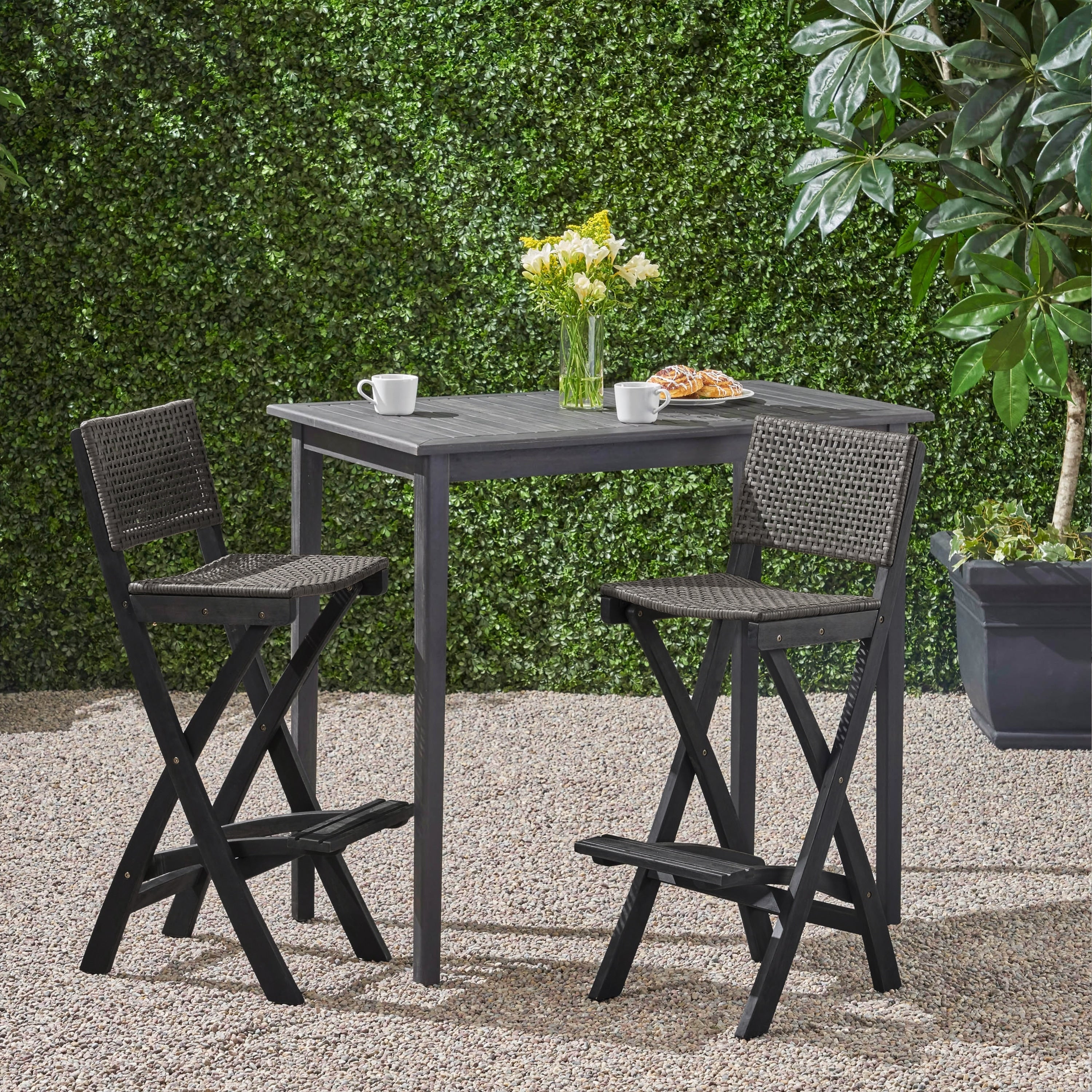 Ensemble de table de bar d'extérieur Polaris 45 pouces 3 pièces par Christopher Knight Home