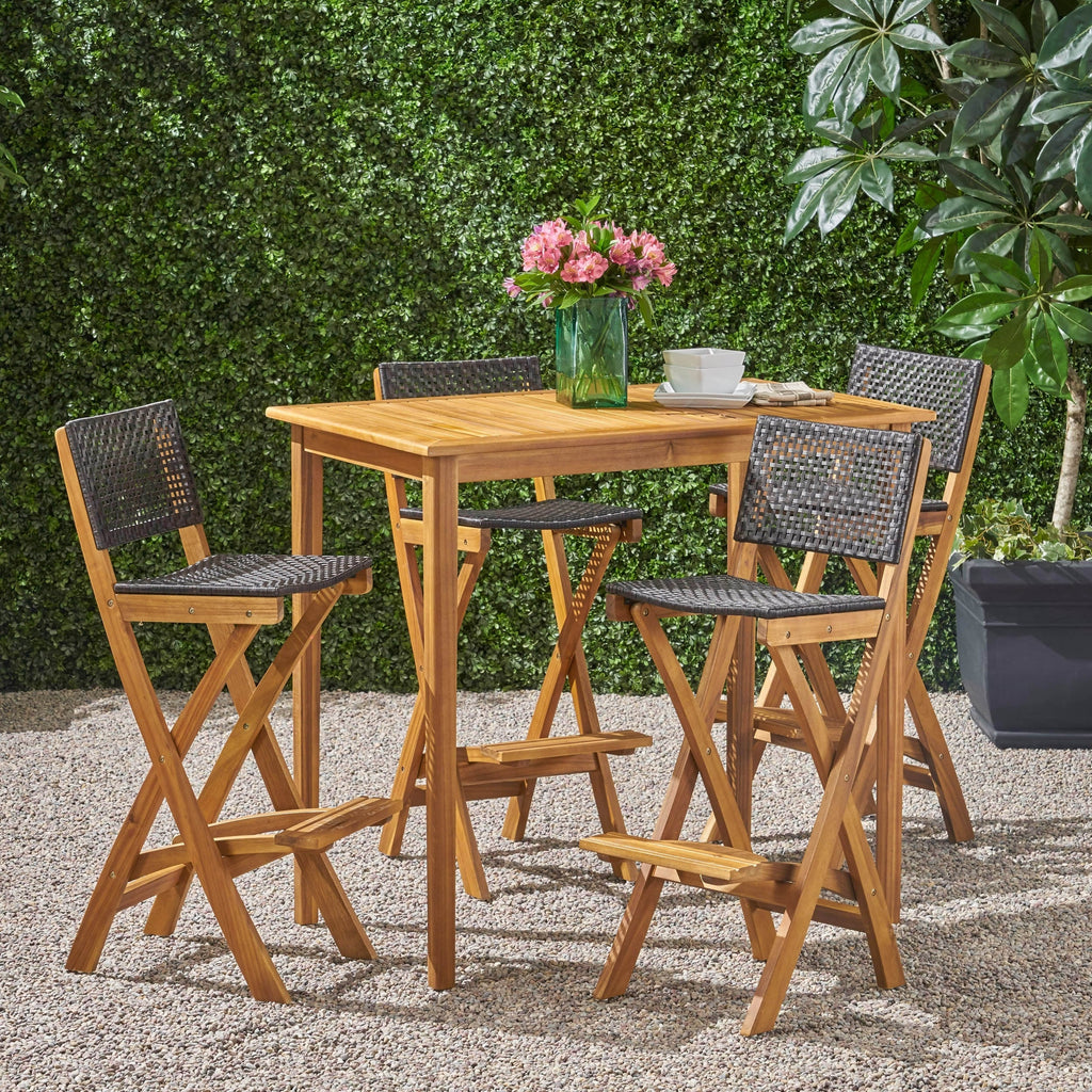 Ensemble de table de bar d'extérieur Polaris 45 pouces 5 pièces par Christopher Knight Home