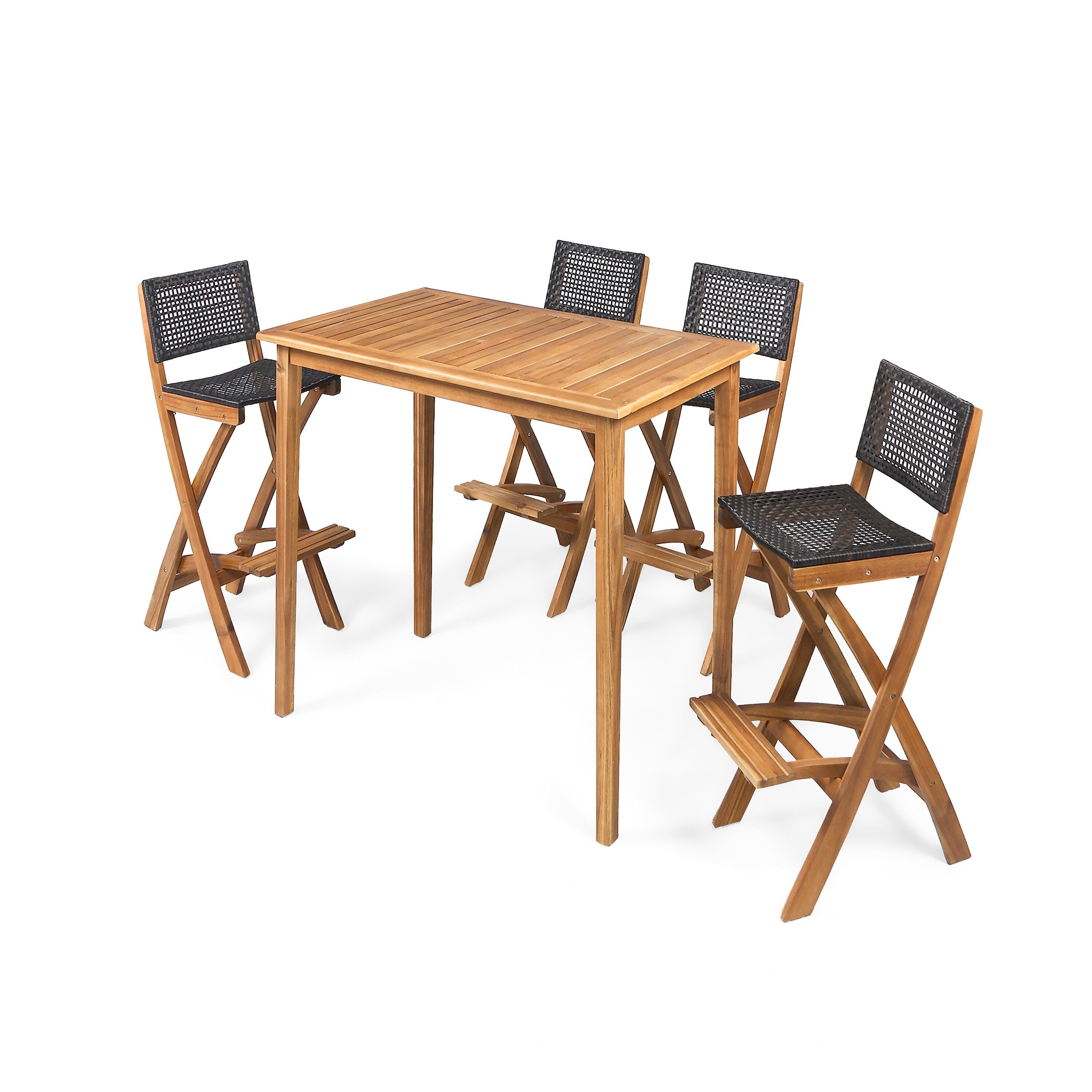 Ensemble de table de bar d'extérieur Polaris 45 pouces 5 pièces par Christopher Knight Home