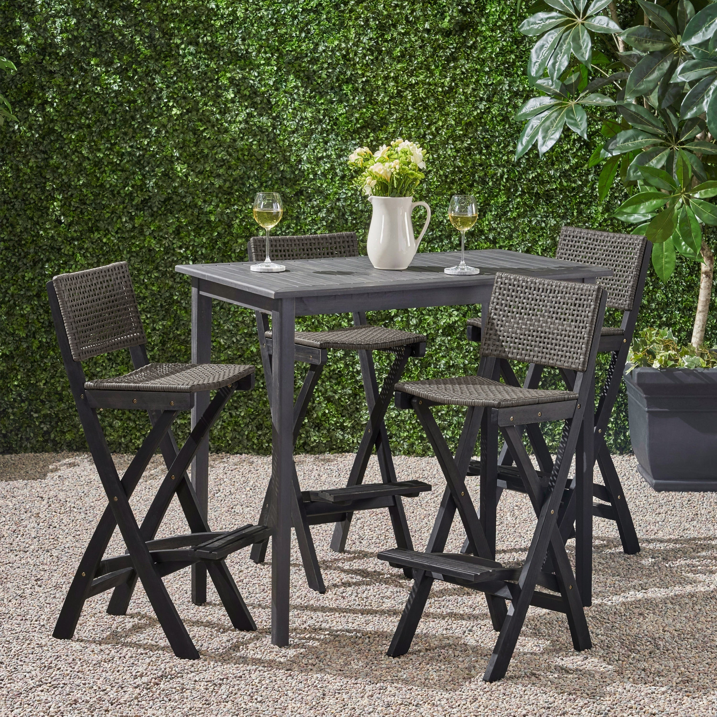 Ensemble de table de bar d'extérieur Polaris 45 pouces 5 pièces par Christopher Knight Home