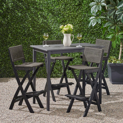 Ensemble de table de bar d'extérieur Polaris 45 pouces 5 pièces par Christopher Knight Home