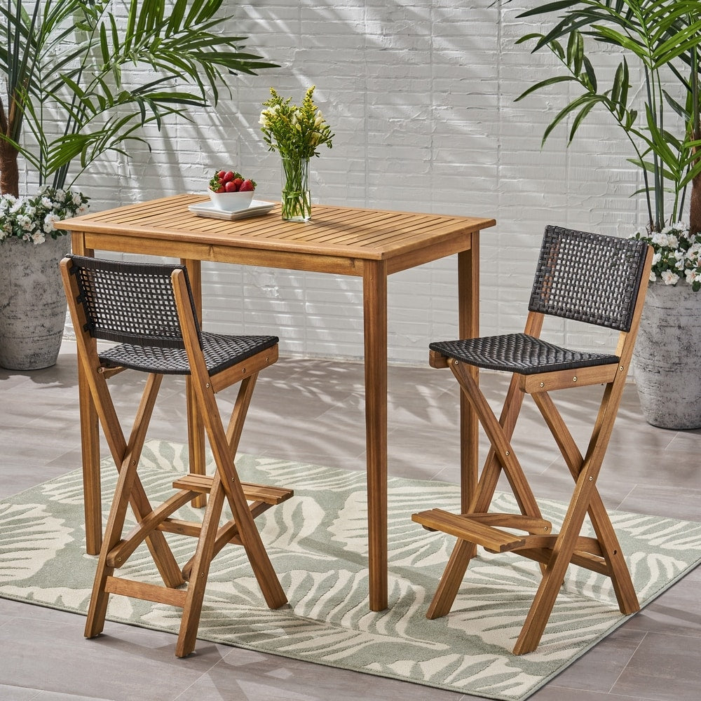 Ensemble de table de bar d'extérieur Polaris 45 pouces 3 pièces par Christopher Knight Home