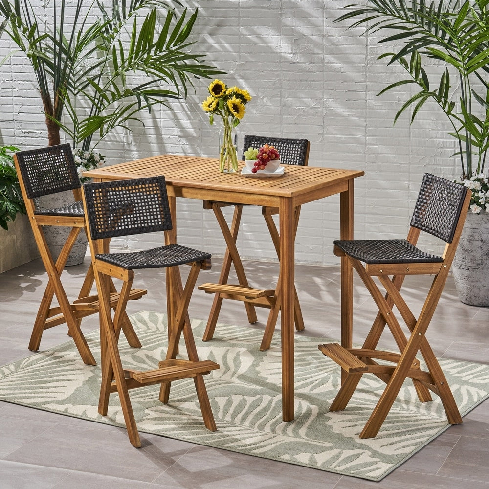 Ensemble de table de bar d'extérieur Polaris 45 pouces 5 pièces par Christopher Knight Home