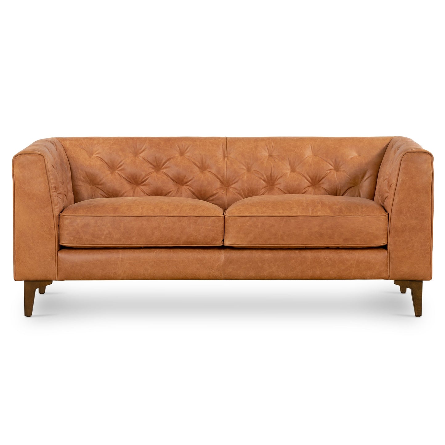 Canapé d'appartement Poly &amp; Bark Essex 74 - Cuir italien véritable pleine fleur