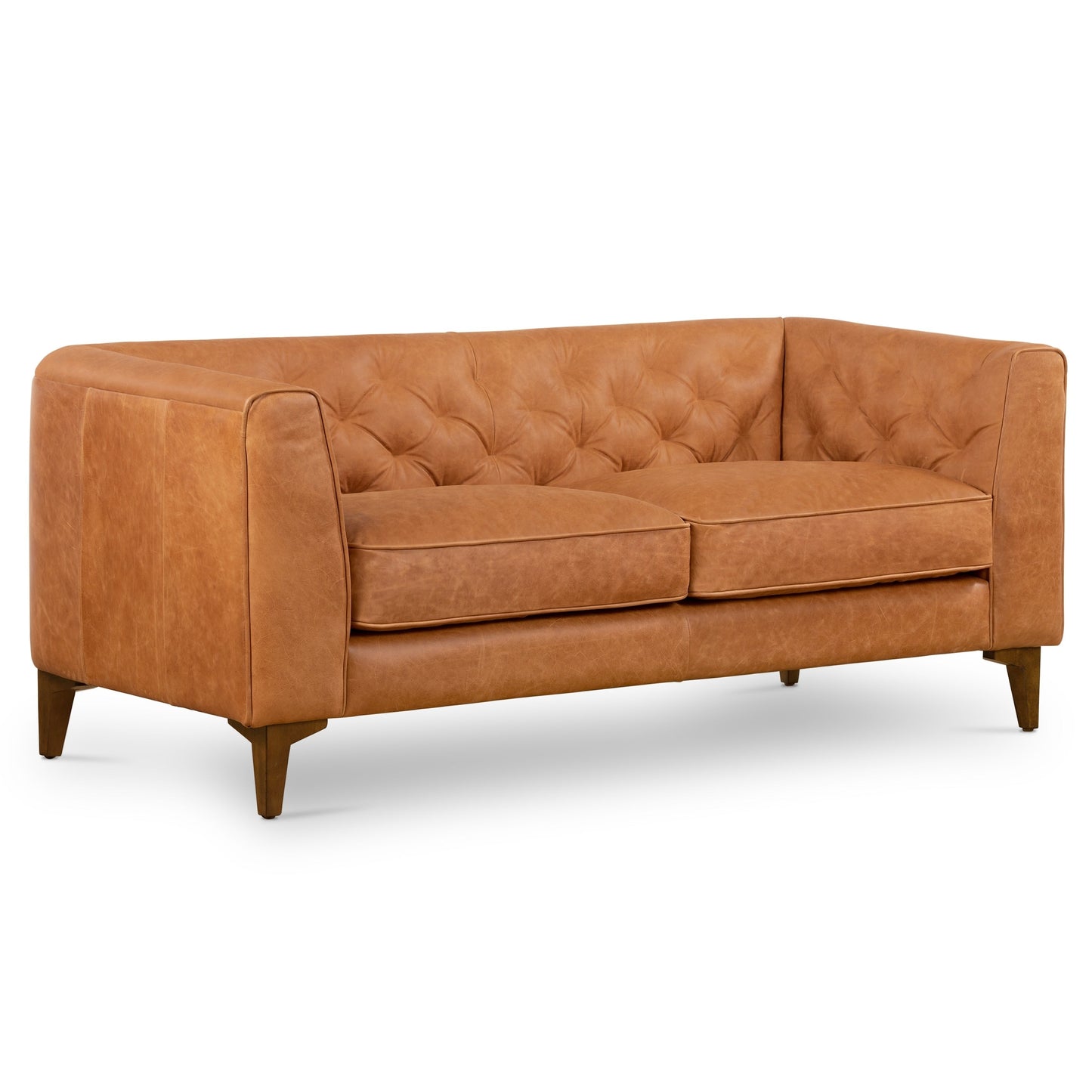 Canapé d'appartement Poly &amp; Bark Essex 74 - Cuir italien véritable pleine fleur